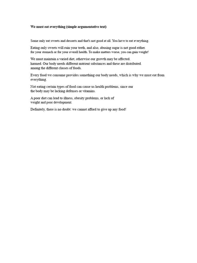 One Must Eat Everything | PDF | Diet (Nutrition) | Diet & Nutrition