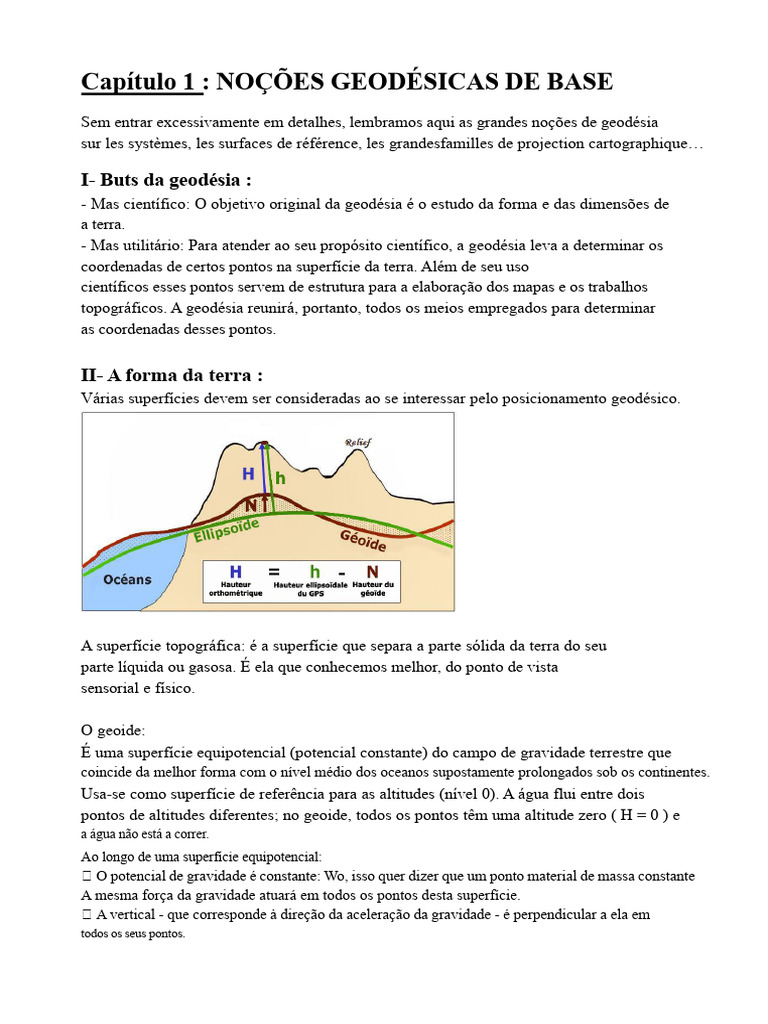Capítulo 1_Noções básicas em geodésia | PDF | Latitude | Geodésia