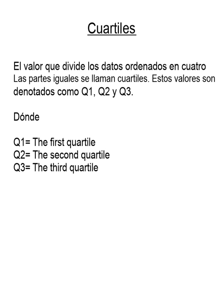 Cuartiles, Deciles y Percentiles Explicados | PDF | Cuantil ...