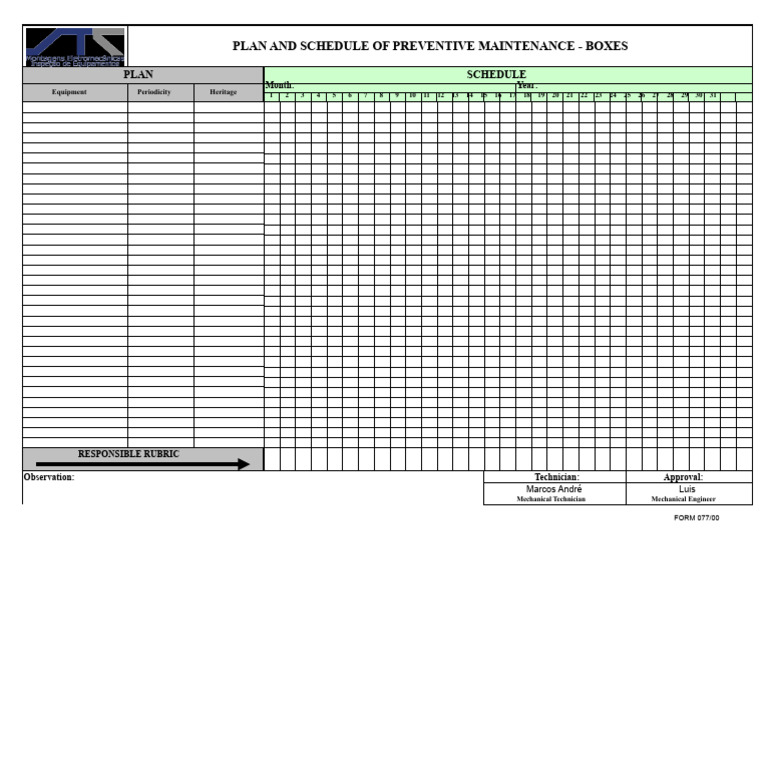 Preventive Maintenance Plan | PDF
