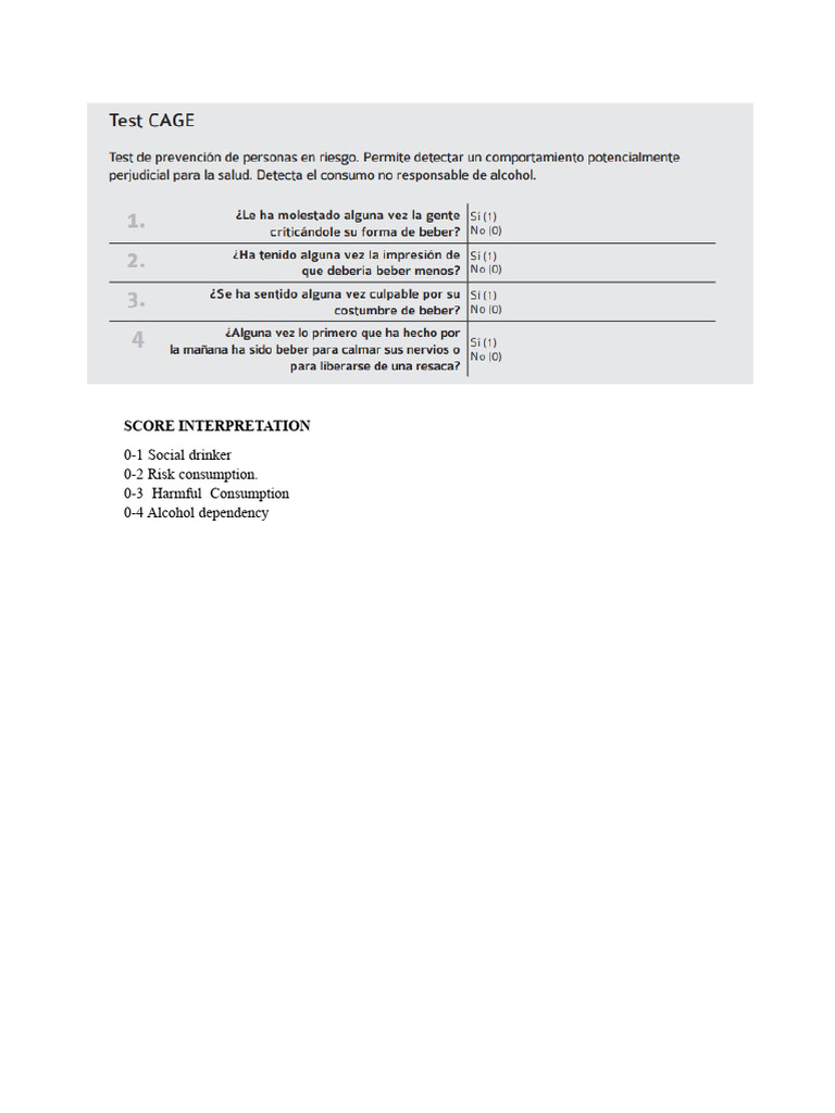 Alcohol Consumption Risk Assessment Guide | PDF