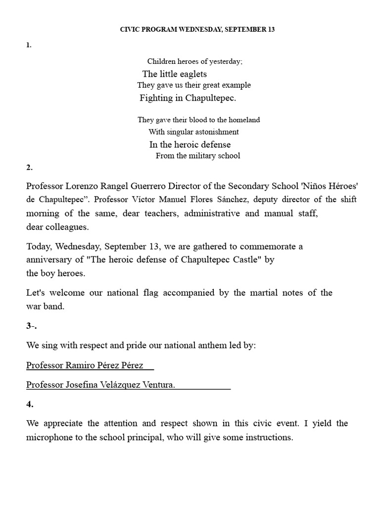 Civic Program September 13 | PDF