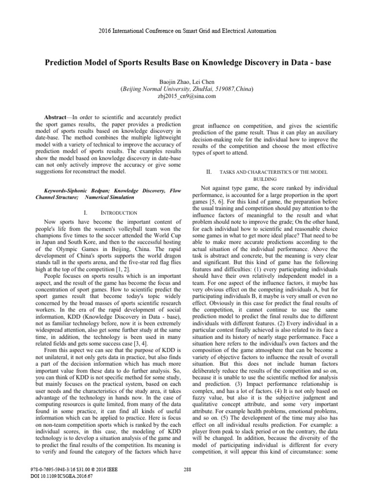 Prediction Model of Sports Results Base On Knowledge Discovery in Data ...