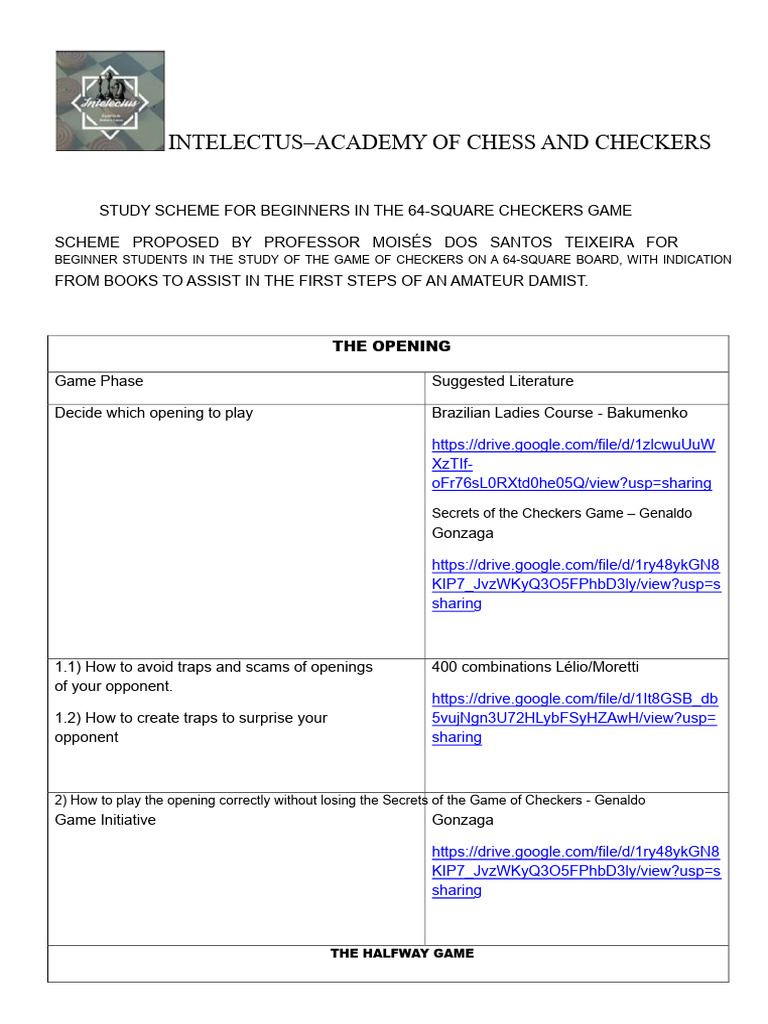 Base For Checkers Game Studies | PDF | Traditional Games | Chess Theory