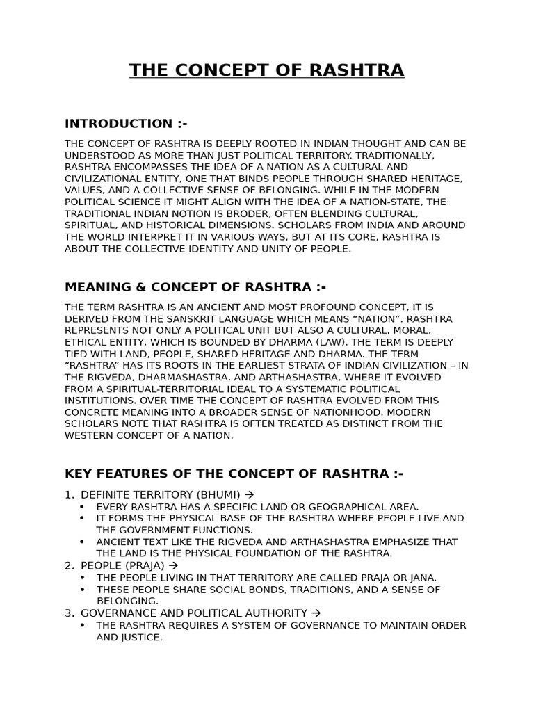 Understanding the Concept of Rashtra | PDF | Dharma | Nation