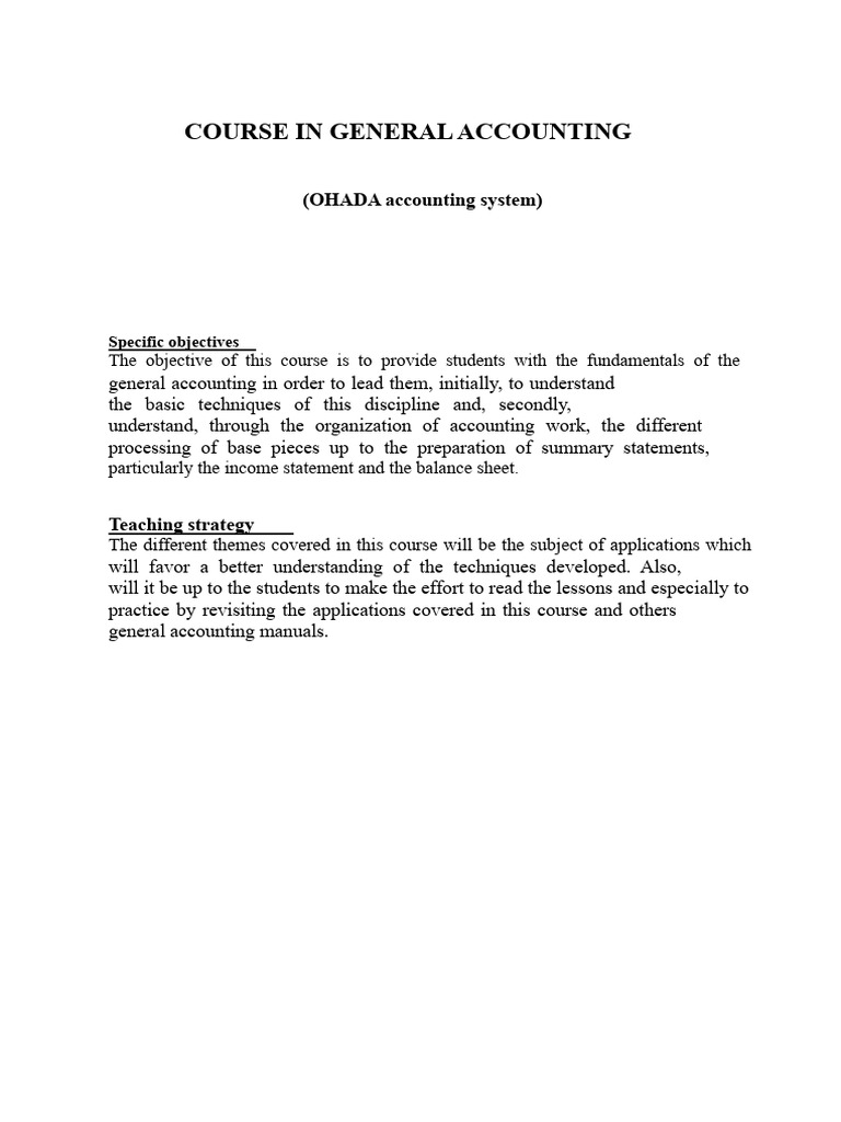 General Accounting Course Overview | PDF | Debits And Credits | Value ...