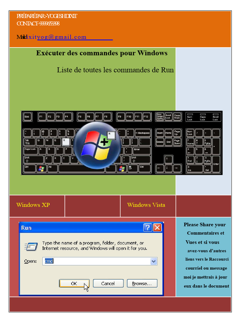 Commandes d'exécution Windows XP | PDF | Microsoft Windows | Fichier ...