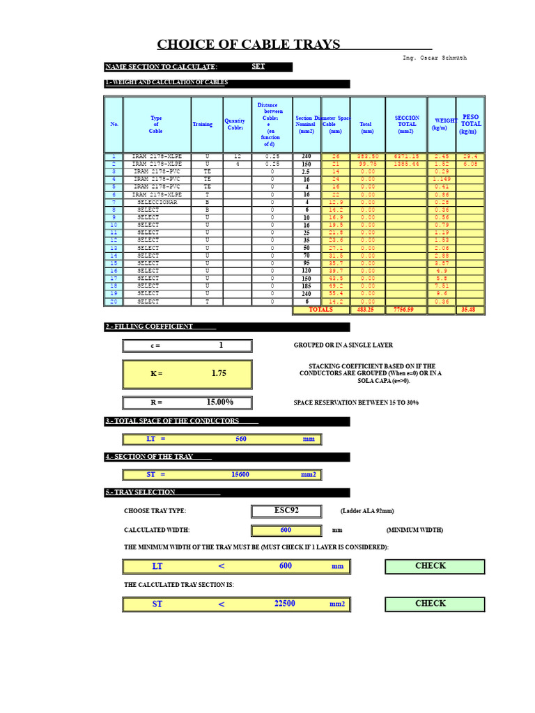 Cable Tray Selection and Calculation Guide | PDF