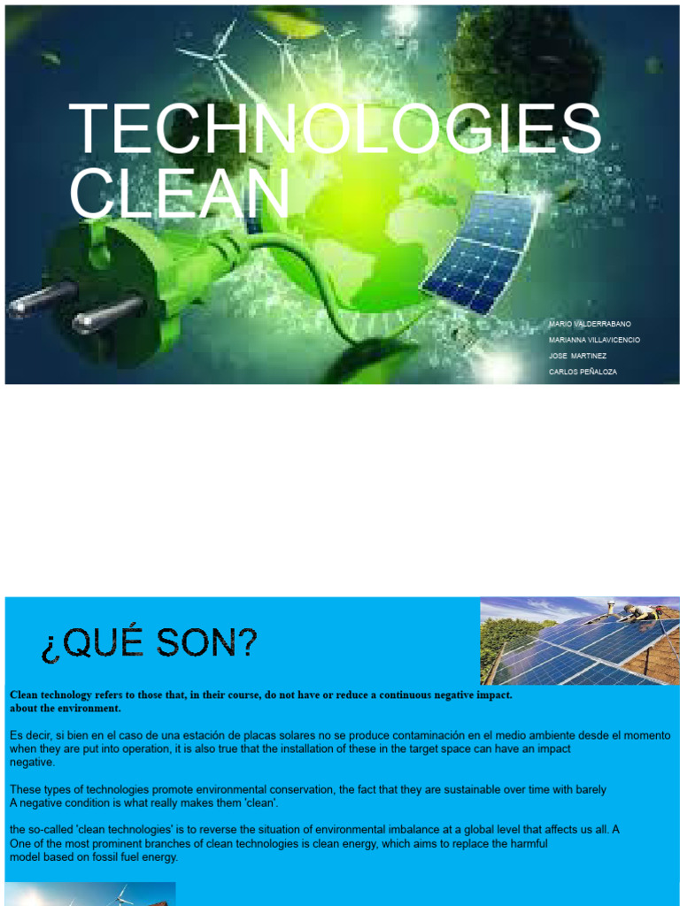 CLEAN TECHNOLOGIES | PDF