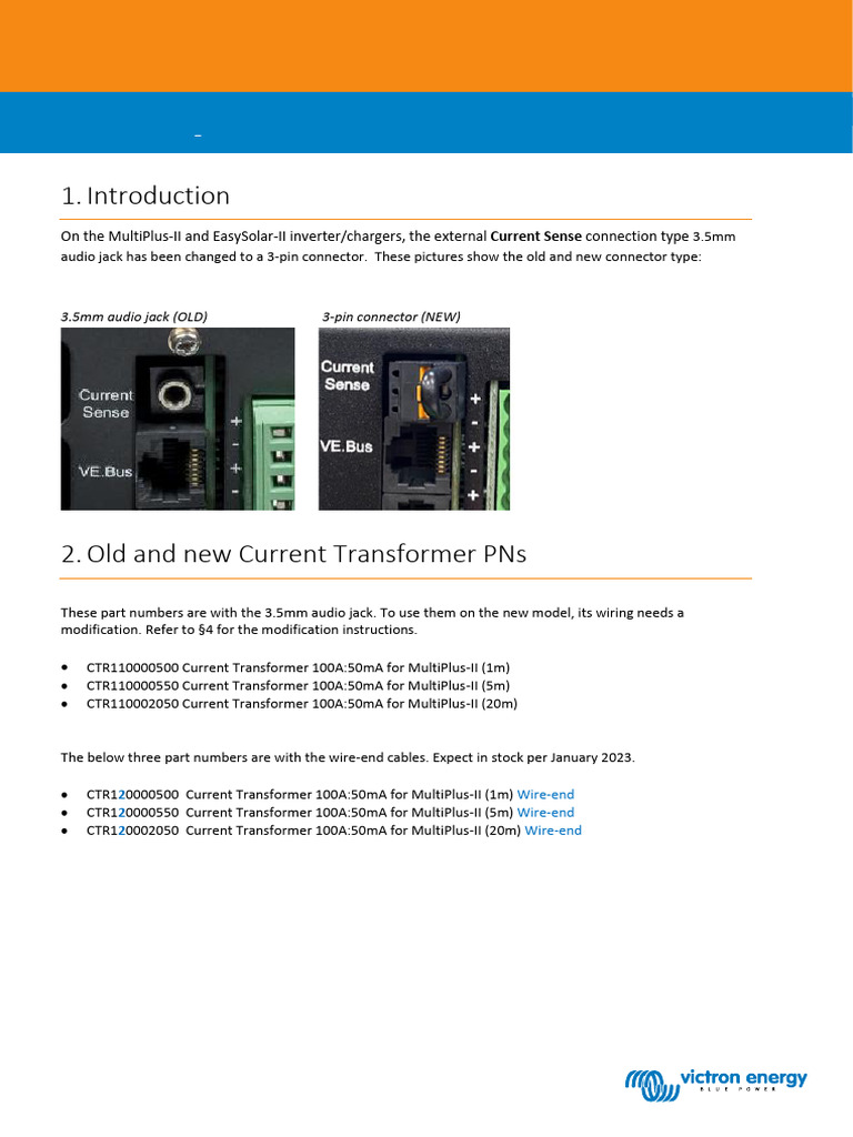 MultiPlus-II Current Transformer Modifications | PDF | Electrical ...