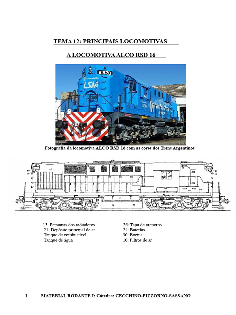 Locomotiva ALCO RSD 16: Componentes e Sistemas | PDF | Locomotivas ...