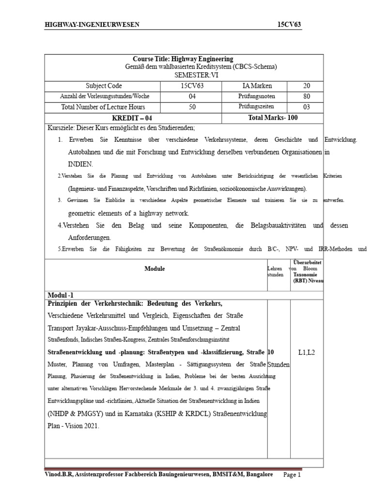 Autobahn Ingenieurwesen Notizen | PDF