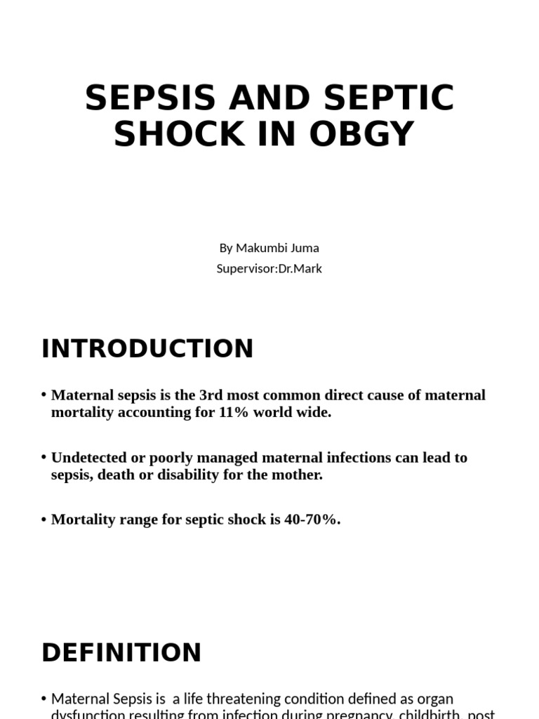 Maternal Sepsis and Septic Shock Overview | PDF | Sepsis | Childbirth