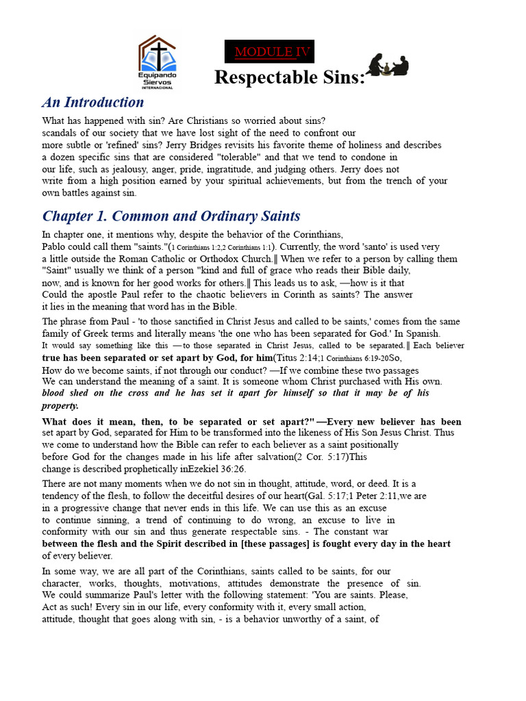 Understanding Respectable Sins in Christianity | PDF | Jesus | Sin