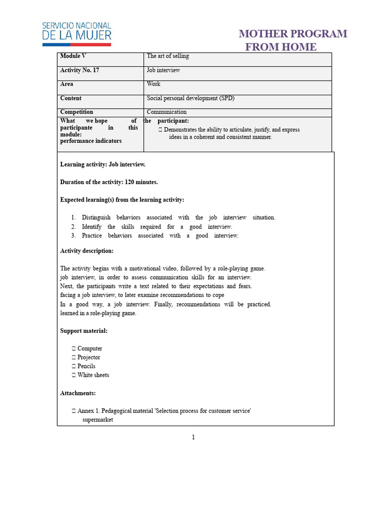 17 Job Interview Activity | PDF | Job Interview | Psychology
