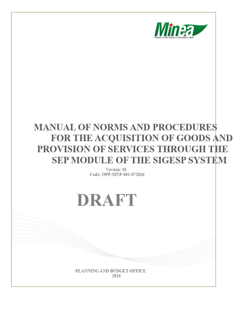 Manual of Standards and Procedures Sep | PDF | Decree | Procurement