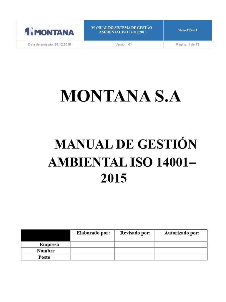 Manual de Gestão Ambiental ISO 14001 | PDF | Ambiente natural | Desperdício