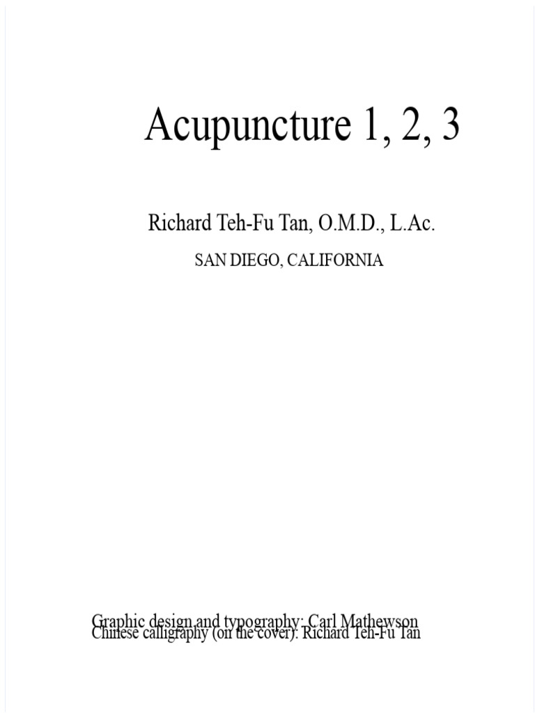 Acupuncture 1, 2, 3: Effective Treatment Guide | PDF | Meridian ...