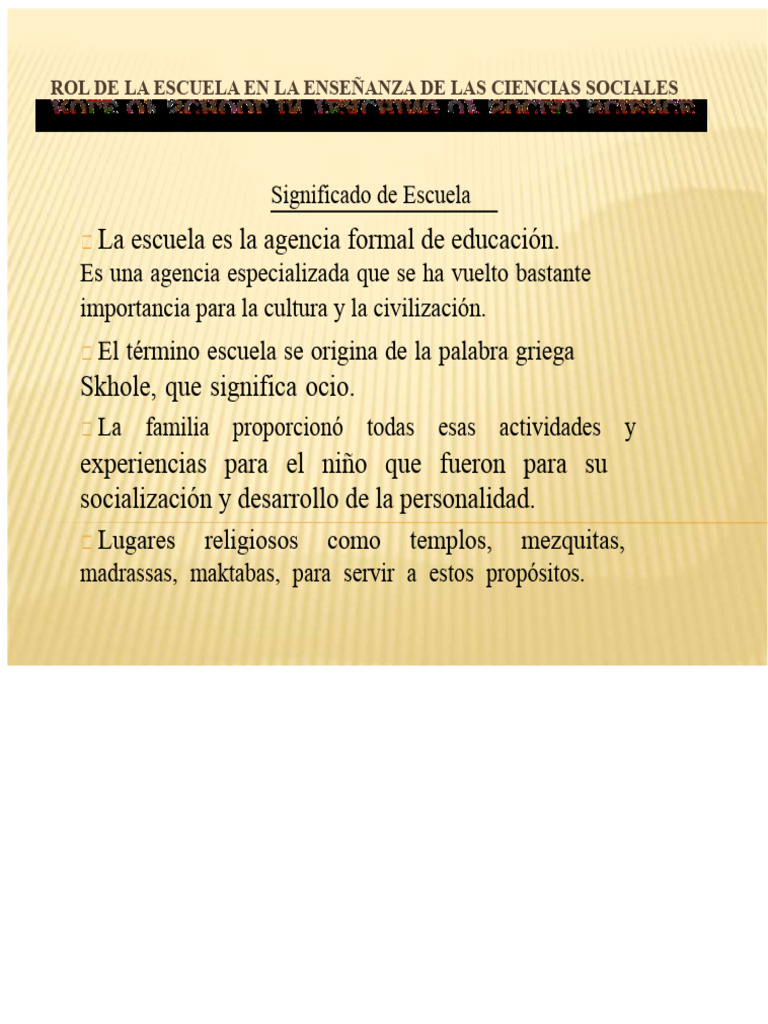 rol de la escuela en la enseñanza de las ciencias sociales | PDF