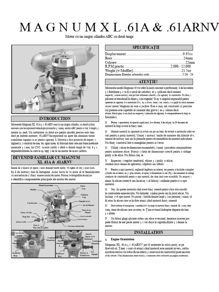 Manualul Motorului ASP 61A Și RNV | PDF
