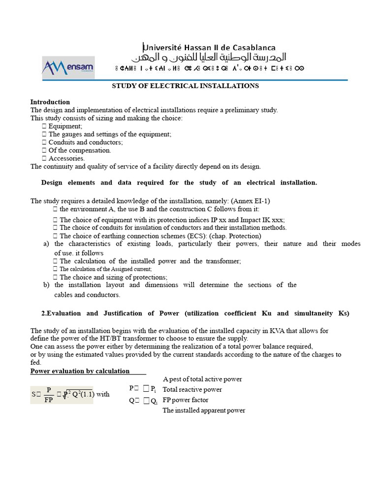 Electrical Installation Design Study | PDF | Electrical Wiring | Fuse ...