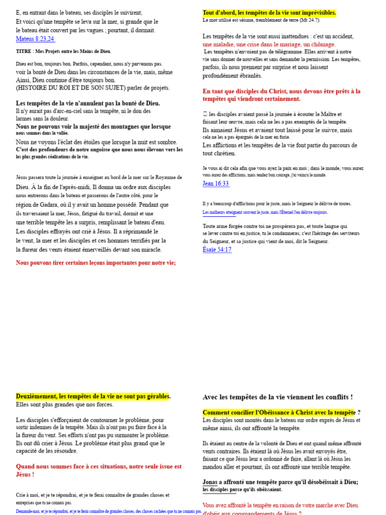 Tempêtes de la Vie et Foi en Dieu | PDF | Jésus | Dieu