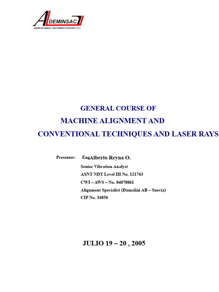 Machine Alignment Techniques Overview | PDF | Concrete | Rotation