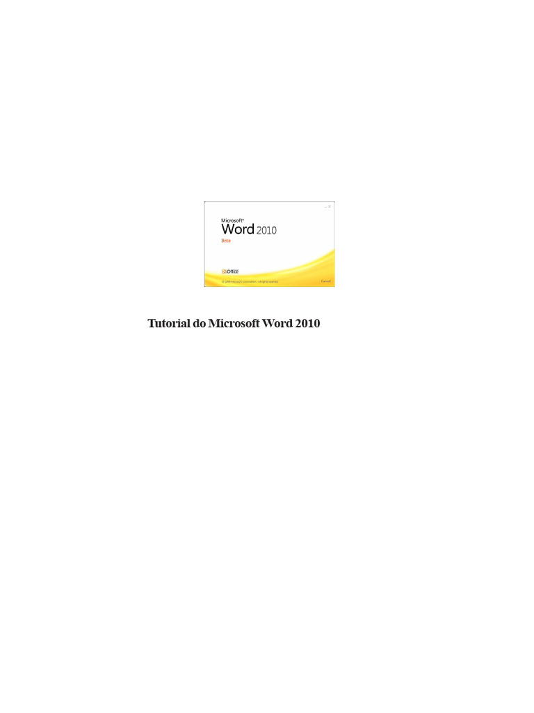 Tutorial Completo do Microsoft Word 2010 | PDF | Janela (informática ...