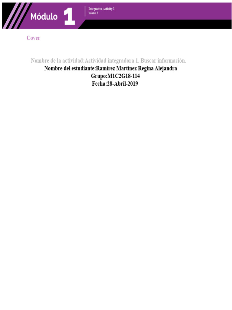 Integrative Activity 1 Search For Information Pdf Educational