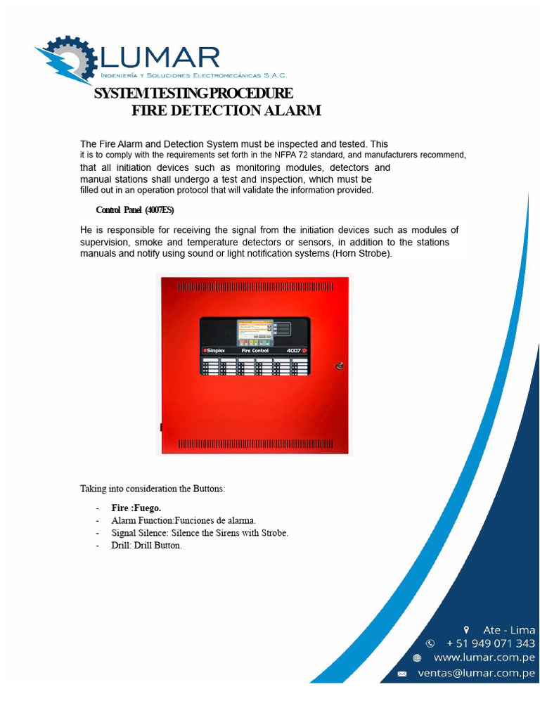 Fire Alarm System Testing Guide | PDF | Equipment