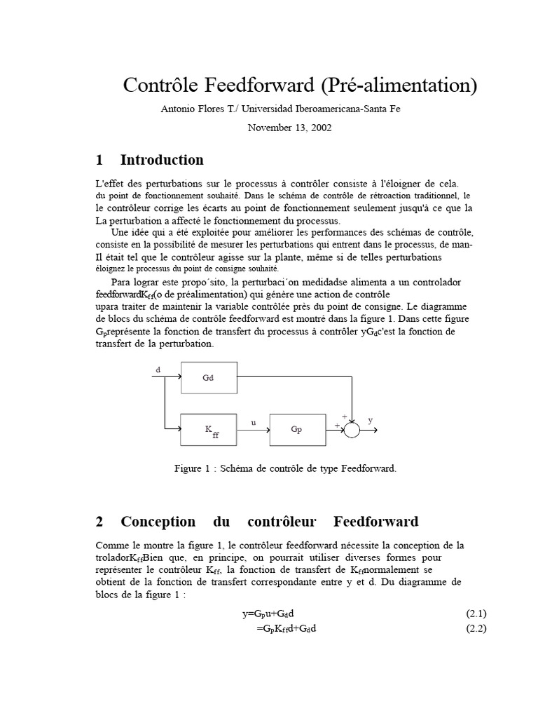 Contrôle Feedforward : Avantages et Limites | PDF | Rétroaction ...