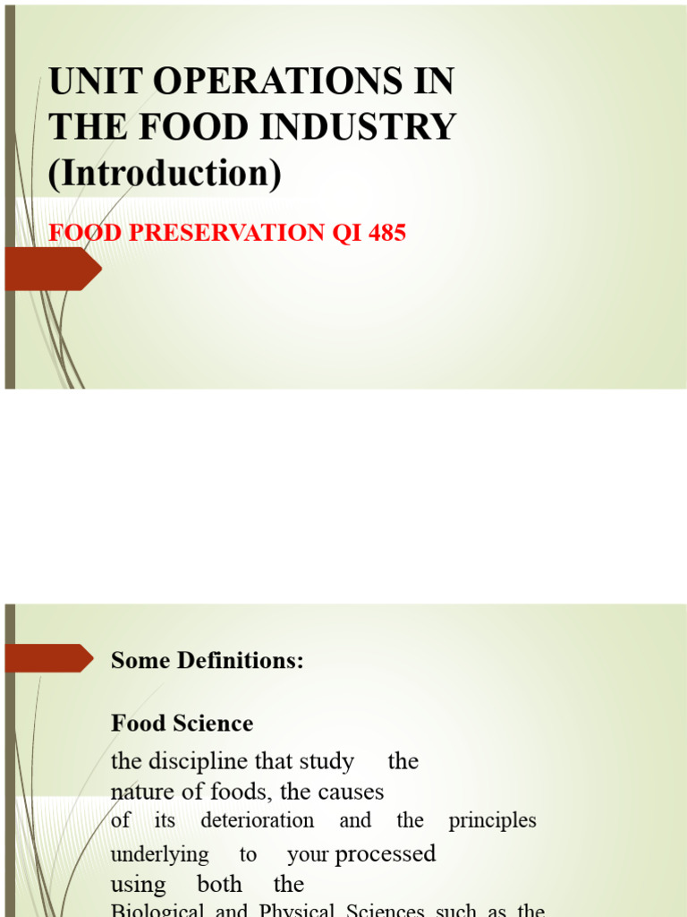 Unit Operations in Food Preservation | PDF | Liquids | Mixture