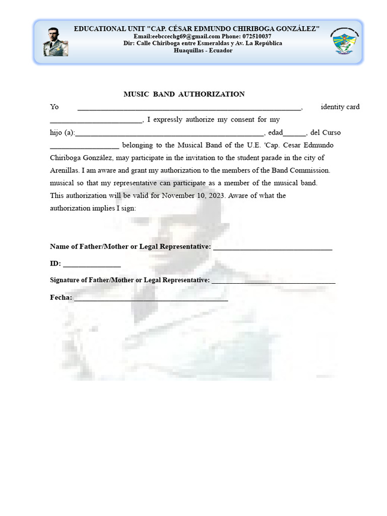Authorization Musical Band | PDF