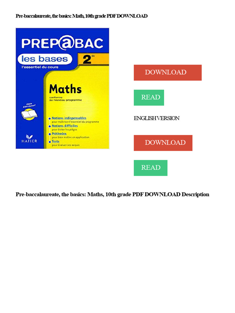 10th Grade Math Basics PDF Download | PDF | Mathematics | Physics