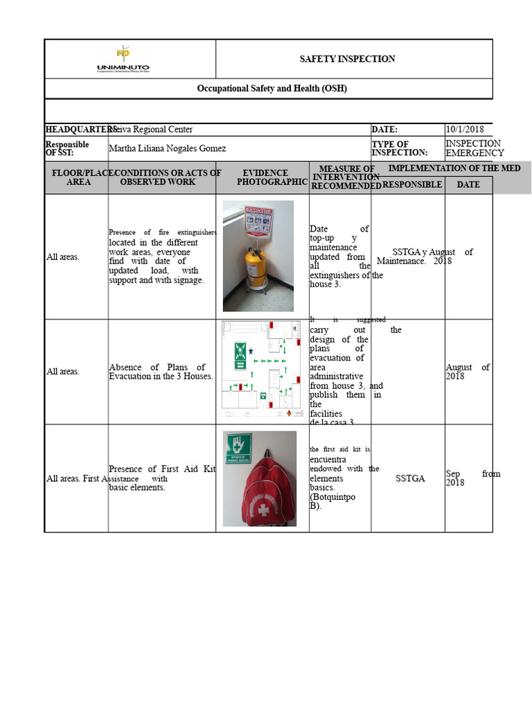 Safety Inspection Guidelines for OSH | PDF | Safety