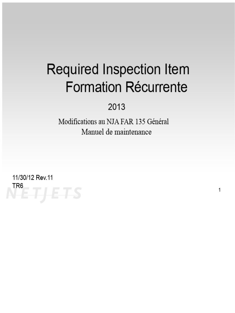 Éléments d'Inspection Requis pour RII | PDF | Aviation