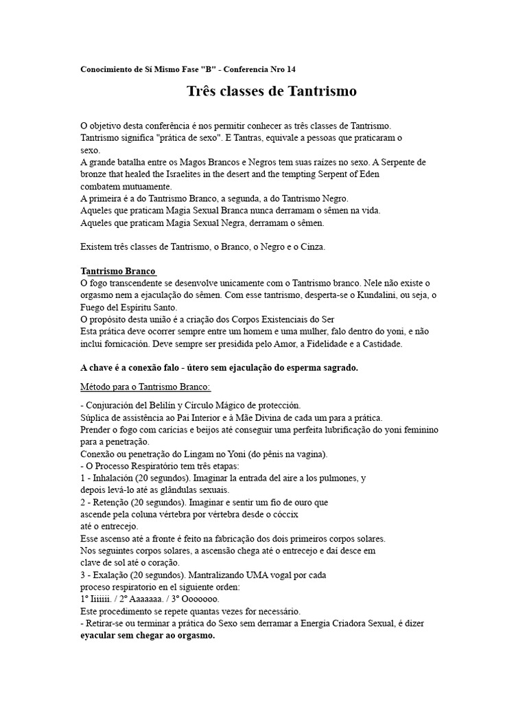 Três Classes de Tantrismo Explicadas | PDF | Tantra | Relação sexual