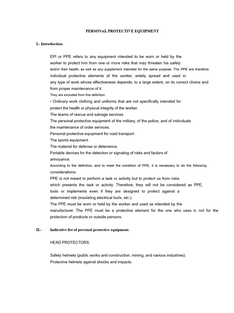 Essential Guide to Personal Protective Equipment | PDF | Personal ...