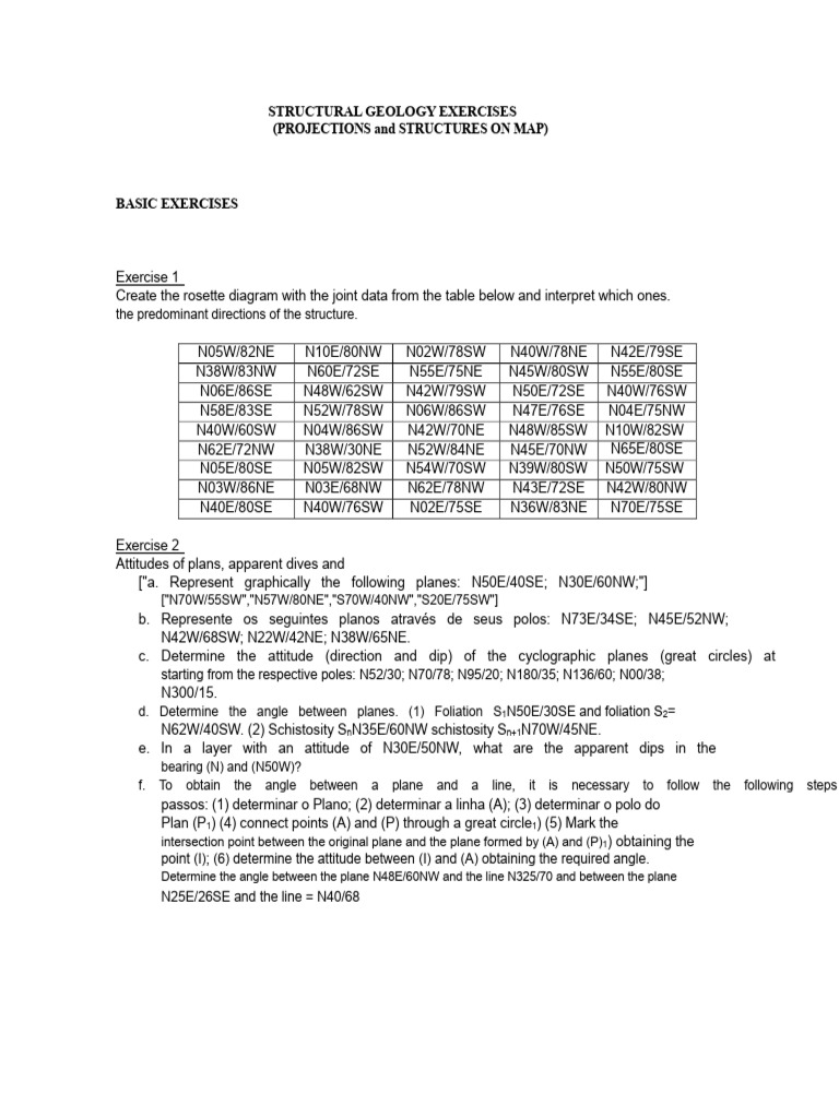 Structural Geology Exercises and Analysis | PDF | Fault (Geology ...