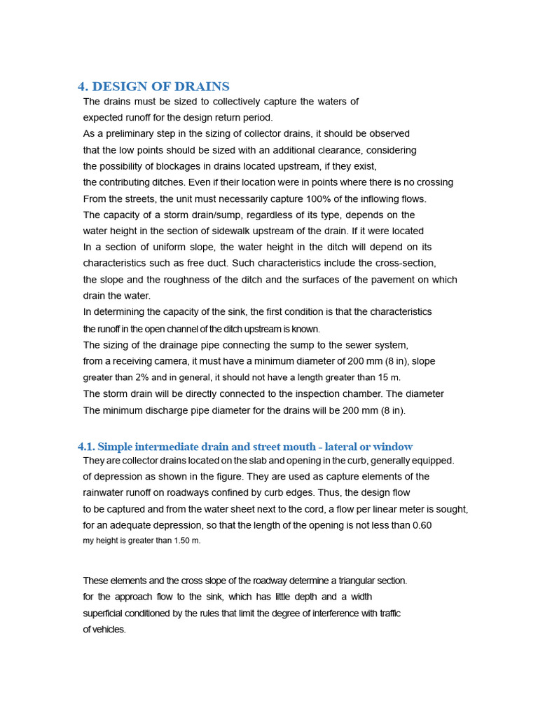 Design of Drains | PDF | Storm Drain | Civil Engineering