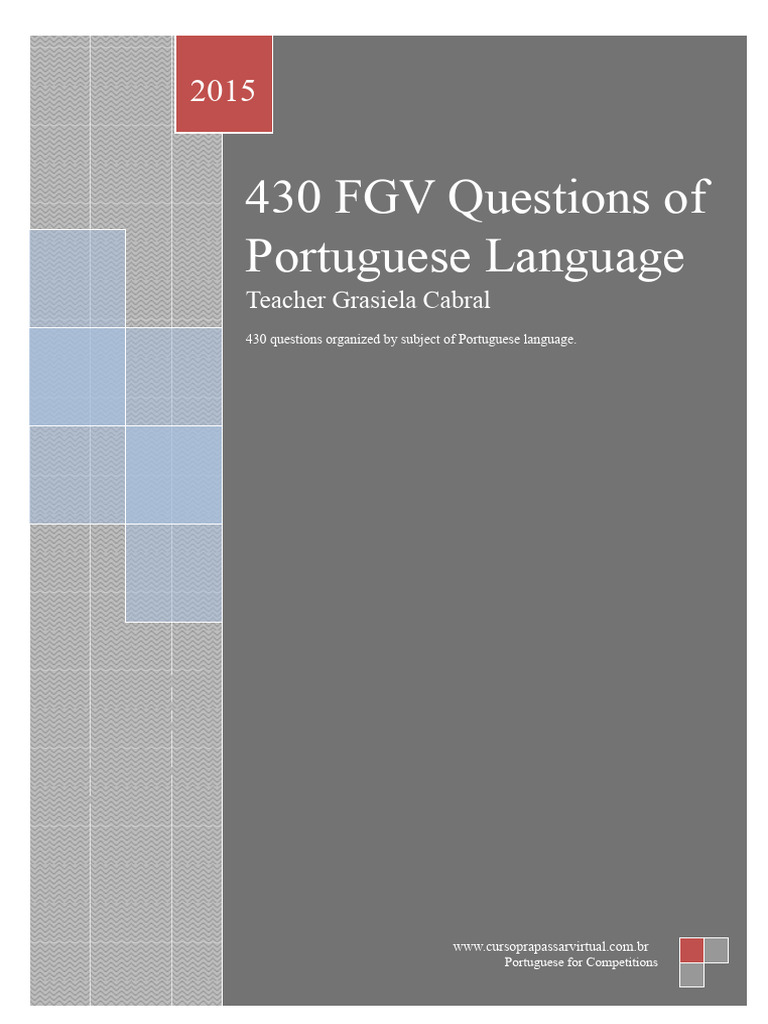 430 Portuguese Language FGV Questions | PDF | Adjective | Noun