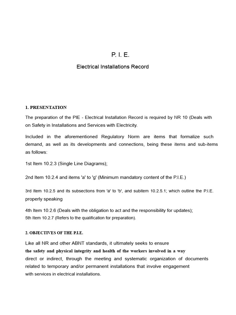 PIE - Electrical Installations Record | PDF | Electricity ...