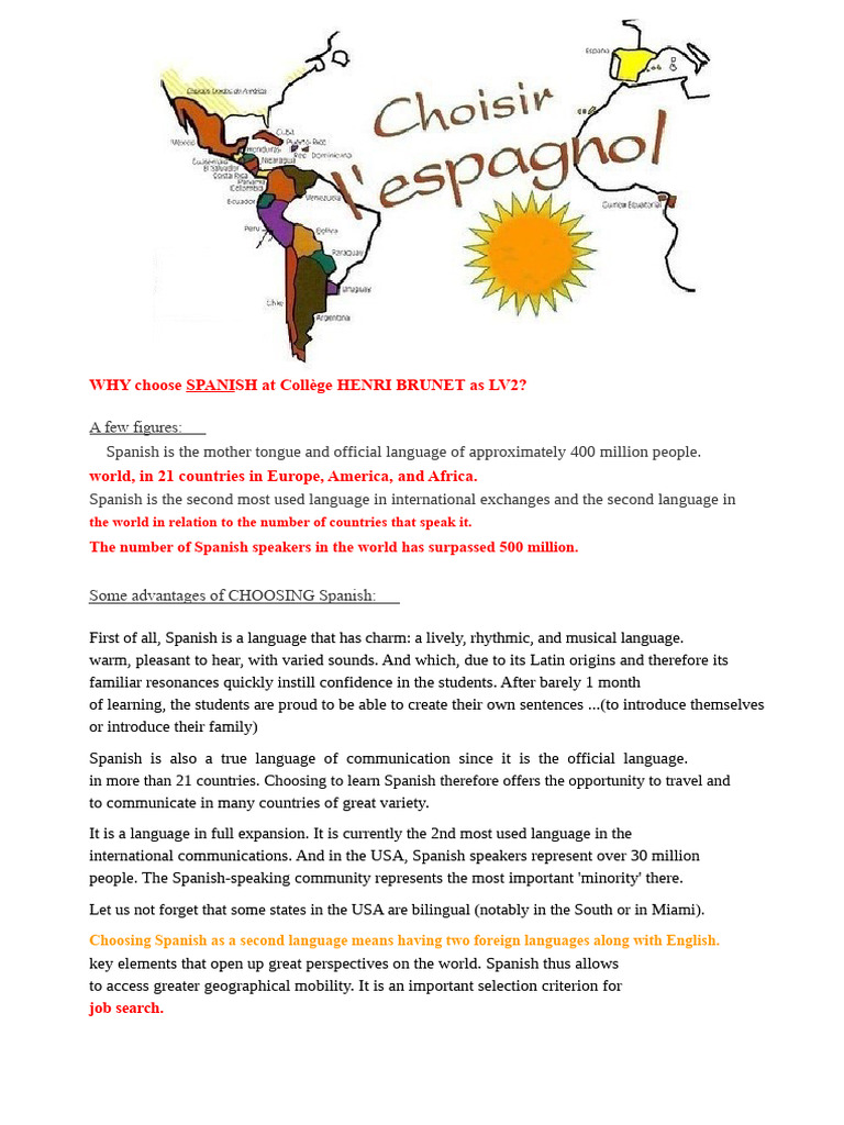 Benefits of Learning Spanish at CHB | PDF | Spanish Language | Spain