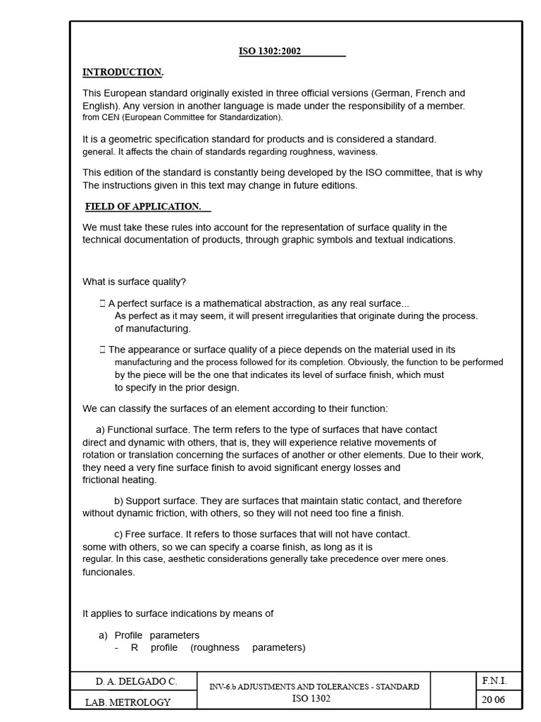 ISO 1302:2002 Surface Quality Standards | PDF | Surface Roughness ...