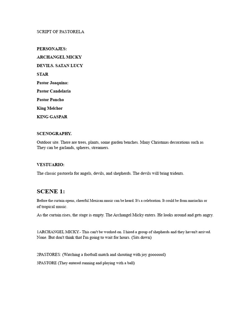 SCRIPT OF PASTORELA | PDF | Nativity Of Jesus