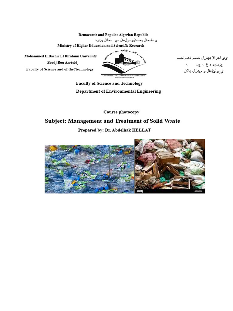 Course On Management and Treatment of Solid Waste | PDF | Waste ...