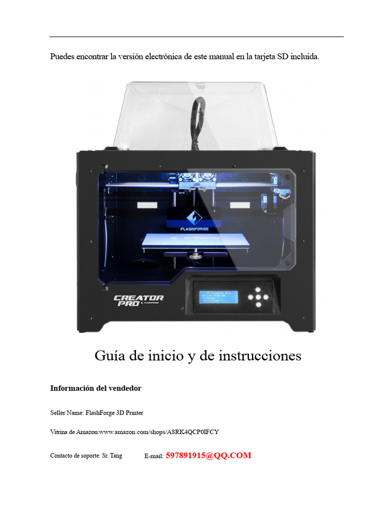 Guía de Inicio para Impresora 3D FlashForge | PDF | Microsoft Windows ...