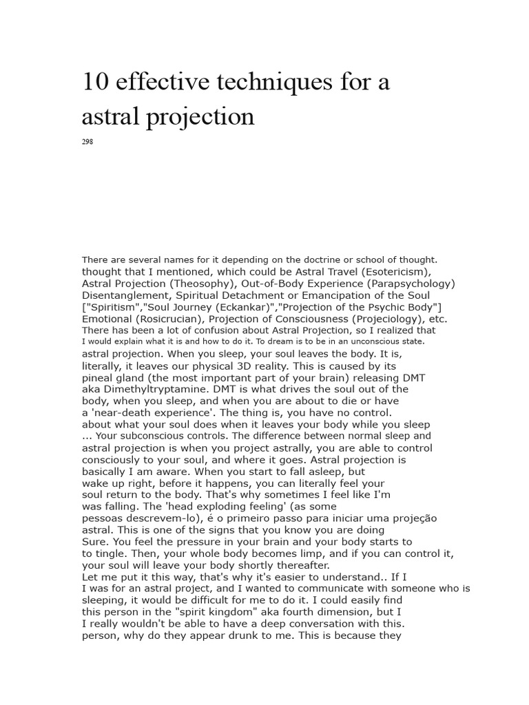 10 Effective Techniques For Astral Projection | PDF | Astral Projection ...