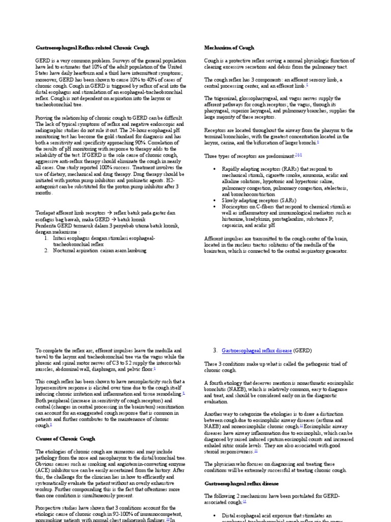 GERD Chronic Cough Gastroesophageal Reflux Disease Cough
