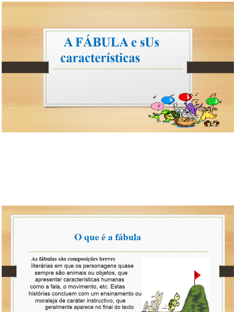 A Fábula e suas características | PDF | Fábula | Moralidade